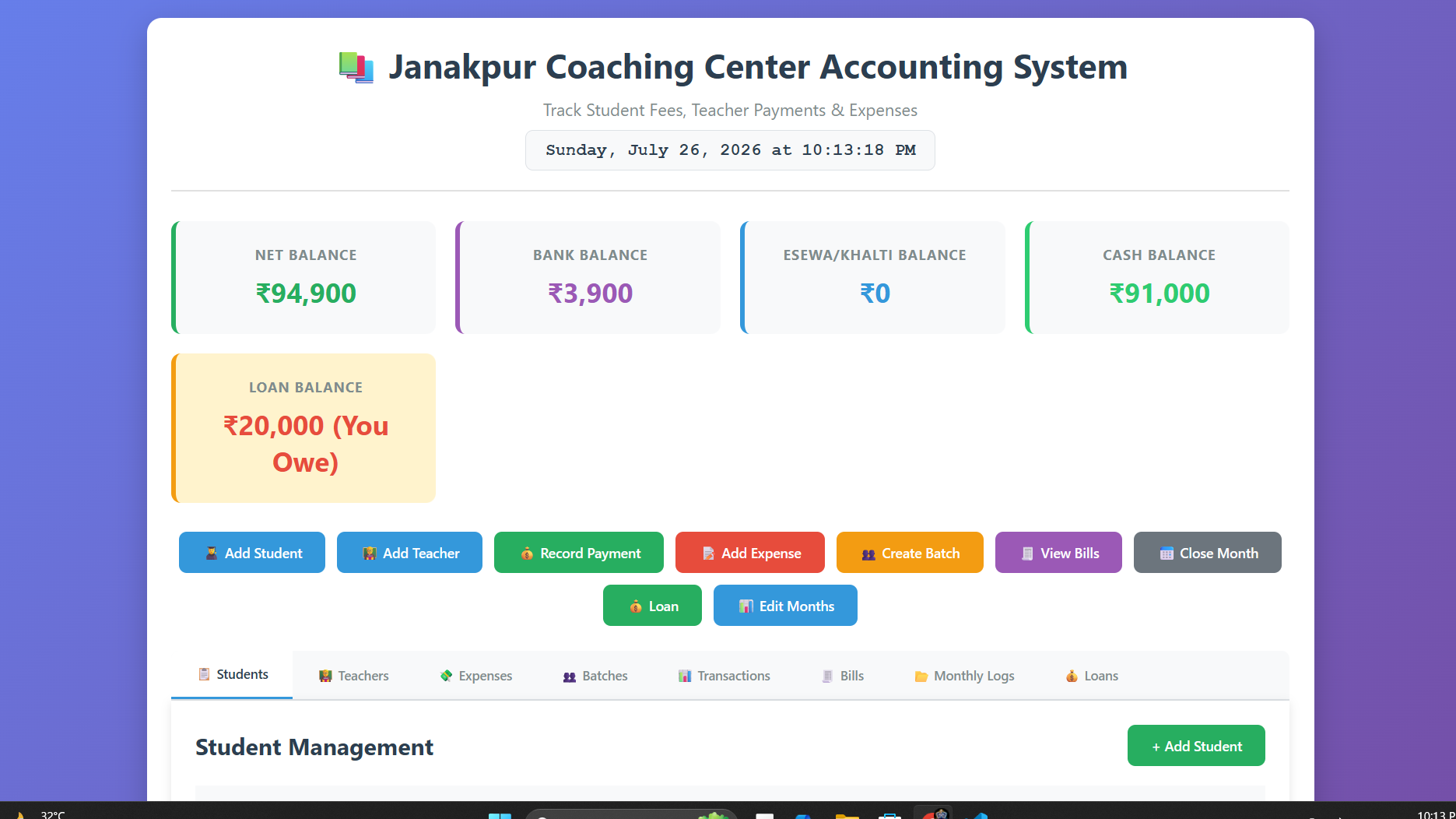 JCC Financial Accounting Ledger
