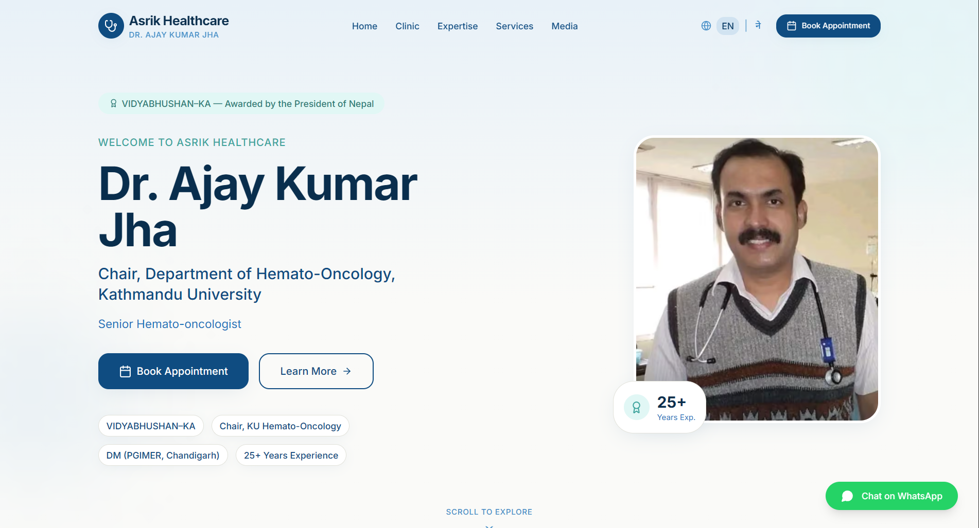 ASrik Healthcare Homepage Mockup